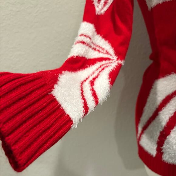 33 DEGREES X-Mas Tunic Sweater Red Sz XS Candycane Elf Cool Snowman Dimensional - Picture 3 of 10